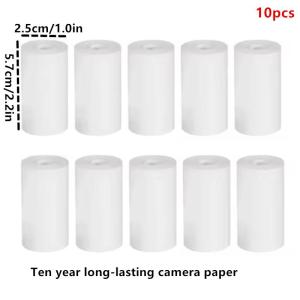 EELHOE | Mini Thermal Paper Rolls 10 Pack 57x25mm White Safe for Kids Portable Instant Print Camera Refills