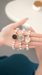 REBIRTH Jam Tangan Korean Mode Elegan Kasual Mutiara Tali Paduan Wanita Jam Tangan Cewek COD