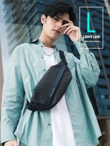 Mark Ryden กระเป๋าเข็มขัดไนล่อนหรูสำหรับผู้ชายกระเป๋ากระเป๋าคาดหน้าอกกระเป๋ากระเป๋าหน้าอกสะพายพาดลำตัวผู้ชายกันขโมยเทรนด์หรูหรายี่ห้อผู้ชายกระเป๋าคาดเอว