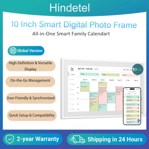 Hindetel 10 inch Digital frame Perpetual Calendar Chore Chart photo video play Smart Touchscreen Display for Family Schedules