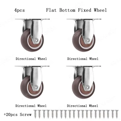 4pcs 1 1.25 1.5 2 Inch Furniture Caster Soft Rubber Universal Wheel Swivel Caster Roller Wheel For Platform Trolley Accessories
