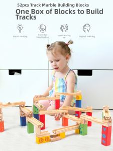Intelligent Wooden Marble Run Track Building Blocks
