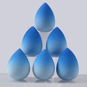 6 CÁI Bọt Biển Trang Điểm Màu Xanh Dương Chuyển Sắc Hình Trứng Làm Đẹp Độ Đàn Hồi Cao Không Bám Bột Nở Khi Tiếp Xúc Với Nước Chất Liệu Polyurethane Thấm Nước Bông Trang Điểm