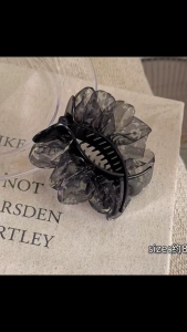 ส่งไว จากไทย กิ๊ฟหนีบผม กิ๊บหนีบผมโทนสีดำผ้าแก้วหรูหรา เครื่องประดับสุดคลาสสิค