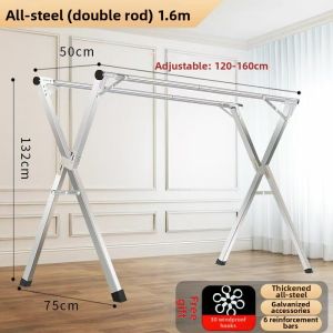 Adjustable Foldable Clothes Drying Rack Indoor Outdoor Balcony