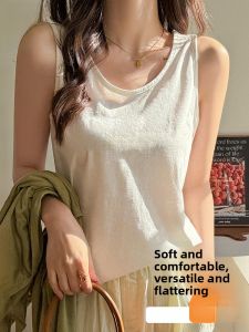 Miiow | MiiOW Sleeveless Vest Plus Size Loose Comfortable Round Neck Versatile New Style Sweet Sister Womens Inner Wear Casual Korean Style