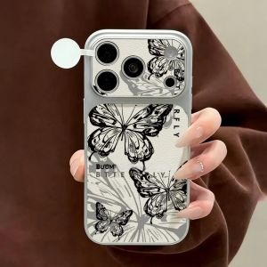 TAOYUNXI | Ốp Điện Thoại Da Bướm Retro Cho iPhone 17 Pro Max 16 13 15 11 12 14 17Promax 16Promax Chống Sốc Viền Bảo Vệ Chất Liệu Giả Da