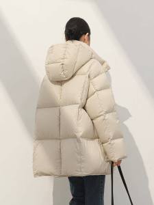 90% White Goose down Winter New Arrival Puff Bread Loose Fashion Casual Hooded Thickened Warm down Jacket Female