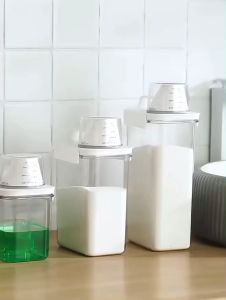 COD Liquid Detergent Dispenser Washing Powder Storage Box Laundry Organizer Jar Airtight Storage