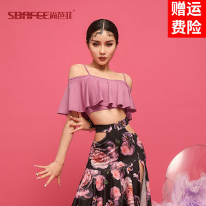 Sbafee Latin Dance Clothes New Arrival Summer Womens Adult Dance Exercise Clothing Short Tops Performance Wear L1164