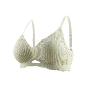 miiow | Light Oxygen Womens Underwear Lace Bubble Design Breathable Gathered Bra Prevents Sagging And Side Fatigue Sweet Style Nylon Fabric