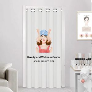 Commercial Grade Dustproof Privacy Door Curtain for Beauty Salon And Health Center No Drilling Required Partition Curtain