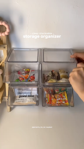 PLMO 1-8 Pcs Acrylic Storage Boxes Stackable Desktop Organizers Supermarket Grocery Store Display Racks