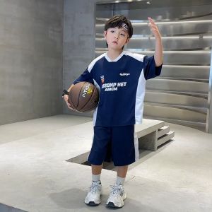 【Sweet Kids】Handsome boys stylish casual suit 2-piece short-sleeved shirt and shorts good breathability new style