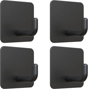 4Pcs No Drill Self Adhesive Wall Hooks Heavy Duty Stainless Steel Towel Hanger  Bathroom Kitchen Storage