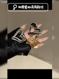 Klip Rambut 🌸 Metal Love Heart Hair Clip Korean Style Simple Versatile Hair Accessories Cool Girl