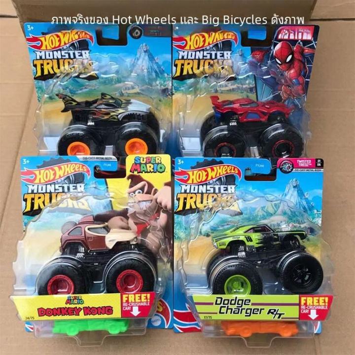 รถบรรทุกข้างเดียว Hot Wheels Monster Truck Wild Foot Series Muscle Off-Road Boy Model Toy Big Foot Humvee FYJ44 ของเล่น