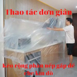 COMBO Cuộn Nilon che bụi đa năng khổ lớn rộng 40m dài 10m che bụi bảo vệ nội thất chống ẩm mốc nội thất có 1 đầu dán dính tiện lợi