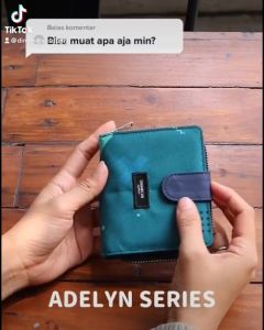 Dompet pouch wanita dompet cewek koin mini wallet Adelyn green geometry Dinamican Supply