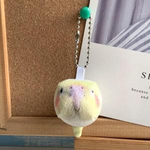 Hot Sale Cute Simulation Parrot Plush Keychain Mini Square Parrot Keyring Soft Gift