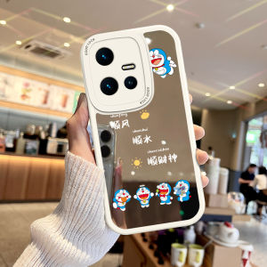 Silicone Phone Case with Mirror for VIVO IQOO 15 12 13 Cartoon Cat Design Protective Cover for Women Soft Silicone Anti-Fall