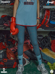 SaintMountain xREMEFIT Floral Print High-Waist Fitness Leggings Womens Breathable Stretchy Yoga Pants Tummy Control