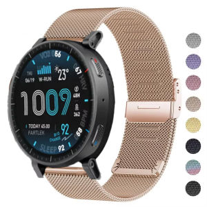 20mm 22mm Milanese Metal Strap For Amazfit Active Max 48mm Correa For Amazfit T-Rex 3 Pro 44 48mm/GTR Bip 6 5 3//GTR 4 3 2 2e