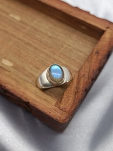 Bohemian Style Pure Silver Crystal Ring Natural Opal Turquoise Moonstone Grape Almandine Quartz Amber Lapis Lazuli Tourmaline Agate