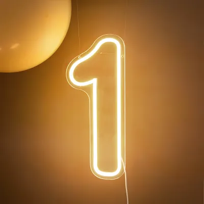 1-9 Numbers Happy Birthday Neon Sign Birthday Party Decoration lights Wedding Decor Neon LED Lights Room Wall Decor Lights