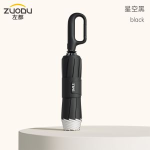 Zuodu Fully Automatic Sunny Umbrella Portable Ring Buckle Double Keel 70% off Stacked Umbrella Black with Reflective Ring