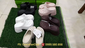 CrocsFanClub - PB244 - Guốc Siren đế cao cho nữ đế cao 9cm siêu nhẹ phong cách hiphop tặng 8 charm