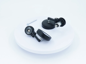 CNC Alloy Mirror Mount Round Rear Mirror Short Stem Side View Mirror Bar End Side Mirror 2Pcs Universal Adjustable