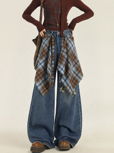 Quần Jeans Ống Rộng Cạp Cao Cho Nữ Quần Jeans Denim Ống Rộng Rộng Có Nút Cài Tháo Lại Quần Jeans Denim Thường Ngày Cho Nữ