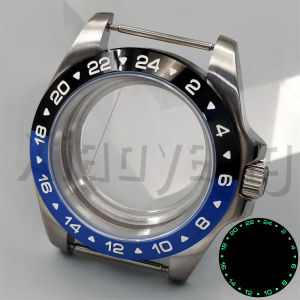 40mm 10ATM SUB Dive Watch Case Fixed 24 Hours Glows Ceramic Bezel Sapphire Glass Fit NH34 NH35 ETA PT5000 Miyota 9015 Ronda 515