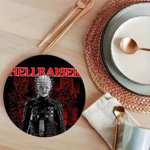 Classic H-Hellraiser Horror Movie Round Coasters Insulated Durable Cups Coffee Coaster Plate Mats Home and Decoration Utensils