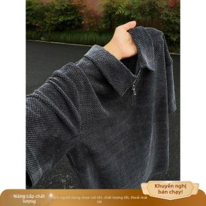 ZHUOCAN | Áo Thun Polo Cổ Kéo Mỏng Thông Gió