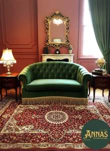 พรมพรีเมียม พรมเบลเยี่ยมทอแท้ๆ พรมเปอร์เซีย annas ART.SILK 100% VISCOSE ขนาด 100x140 cm สีแดงสวย เป็นพรมบาง