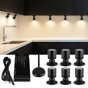 10PCS 5PCS Cabinet LED Lighting Kit 12V 3W LED Spotlight Downlight With Dimmable Touch Switch For Exhibition Case Counter Shelf