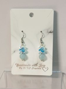 [D.T.C Crystals] Handmade Earrings made with Natural Stones & Swarovski Rivoli Crystal 