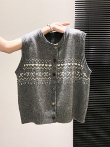 Ladies Knitted Lace Vest Open Cardigan Sleeveless Shoulder Baring Sweater Beautiful Top Soft Fluffy Autumn Layering Style