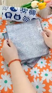 Khăn Vải Lưới Rửa Chén Khăn Lau Bếp Kim Loại Giẻ Rửa Bát Chén Dĩa Cọ Rửa Xoong Nồi Đồ Gia Dụng Bằng Chất Liệu Dây Bạc Chống Bám Dieulinhshop