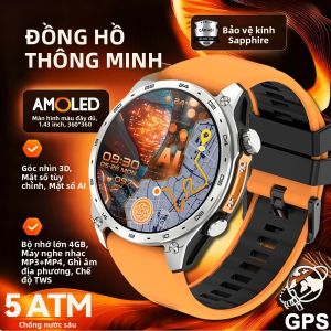 Đồng Hồ Thông Minh Chiến Thuật T-Rex 3 Mẫu Mới 2025 Tích Hợp GPS Bộ Nhớ 4GB Chống Nước 5ATM Dành Cho Nam Vòng Đeo Tay Thông Minh Quân Sự