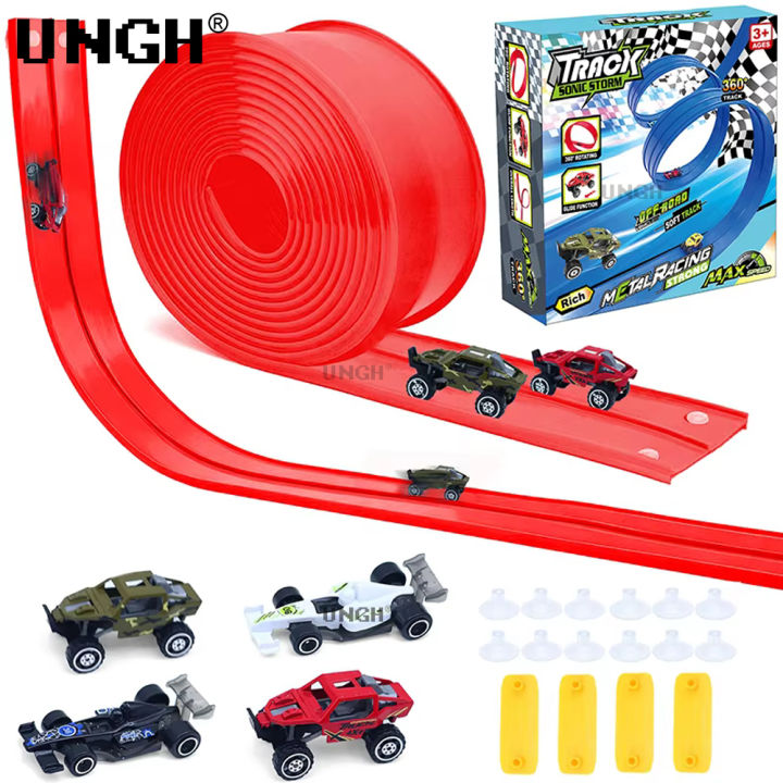 Shell Racing Toy Track Flexible Race Track Toy DIY Double-track Racing Car Track 4 Shock ...