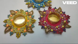 Traditional Handmade Reusable Desingner Tea Light Candle or Diyas Holder | Home | Office | Temple | Diwali Gift