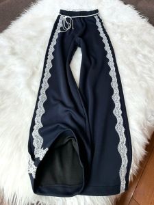 Quần Ống Rộng Kẻ Sọc Xếp Ly Hàn Quốc Cho Nữ Mùa Hè Rộng Rãi Quần Thể Thao Thường Ngày Quần Ống Rộng Quần Ống Rộng