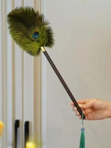 ไม้จิ้งหรีดขนนกกระต่ายไม่ติดไฟฟ้าสถิต สีสันสดใส มีด้ามจับ ไม่ติดผม เหมาะสำหรับใช้ในบ้านและที่อยู่อาศัย