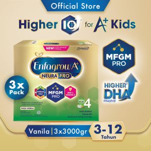 [Paket isi 3] Enfagrow A+ 4 Susu Formula Anak Usia 3-12 Tahun Rasa Vanila 3000gr