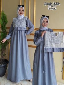 GAMIS OUTER MIX BRUKAT / GAMIS BRUKAT / GAMIS POLOLINEN / GAMIS WANITA PANJANG / DRESS GAMIS MUSLIMAH / GAMIS ROMPI VARIASI BRUKAT
