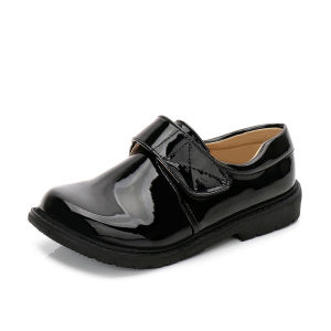 GRAZIA Boys Wedding Leather Shoes for Kid Student School Shoes Flat Children Oxford Black White Party Shoes