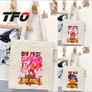 TFO Tote Bag One Piece the Straw Hat Pirates Monkey D. Luffy Versatile Ideal for College School
